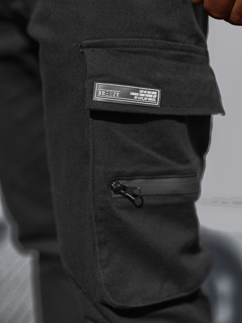 Pantaloni chino bărbaţi negri OZONEE B/20005SPZ