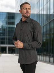 Cămașă bărbați neagră OZONEE V/V184