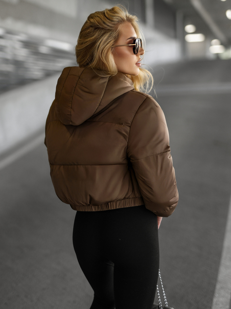 Geacă de femei ciocolată OZONEE JS/5M3360/158