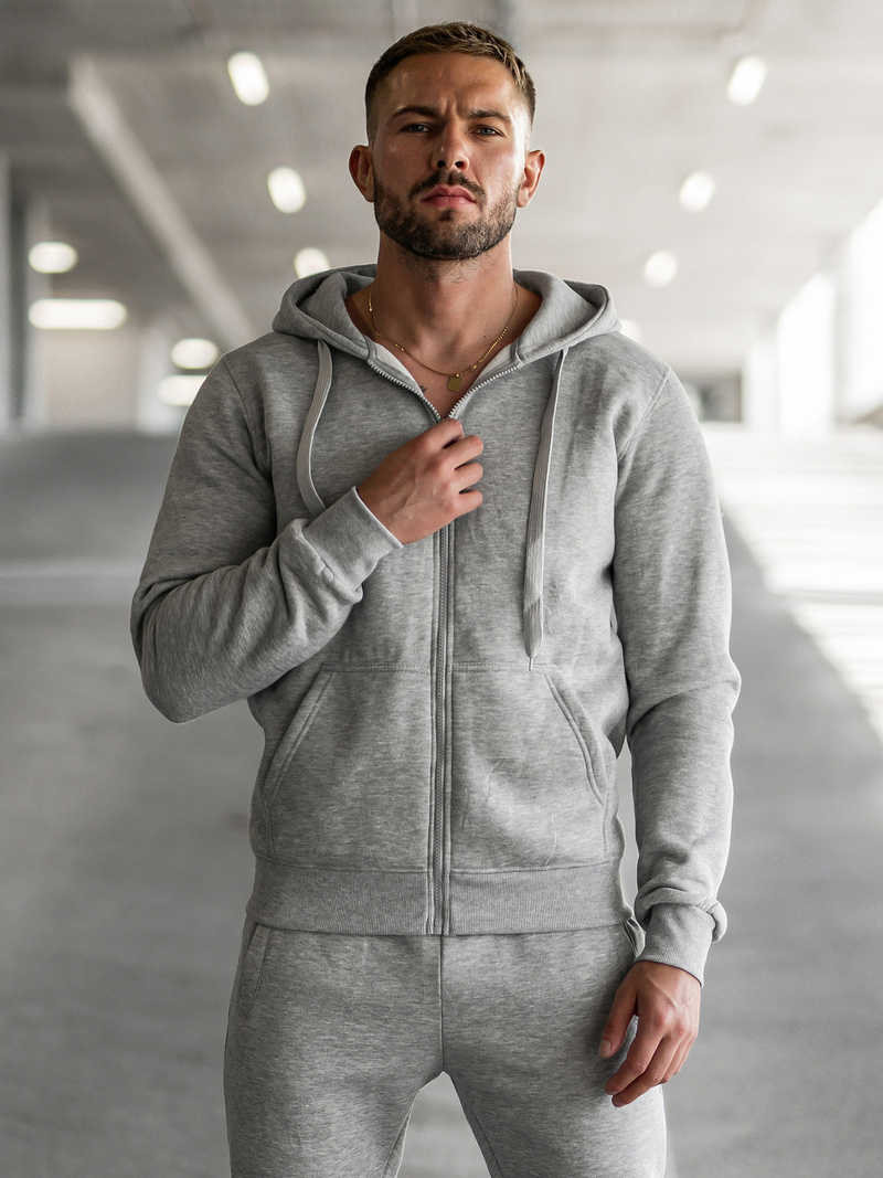 Compleu sport bărbaţi gri OZONEE JS/68C10386/2Z