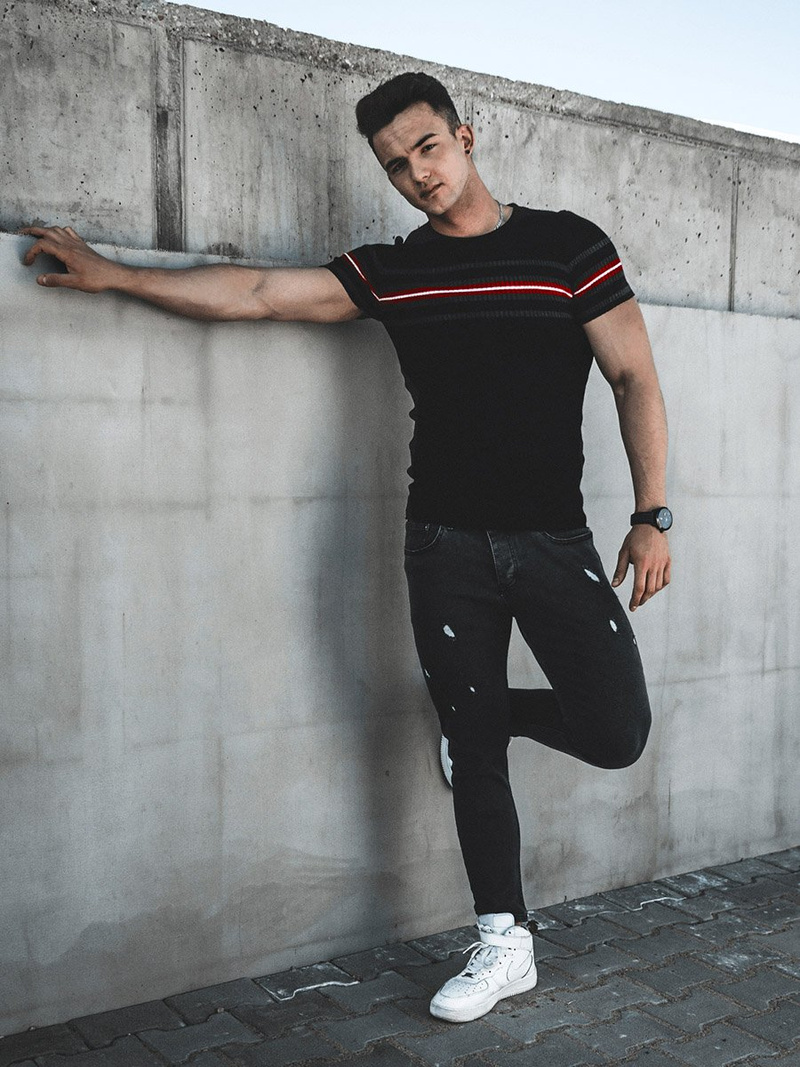 Pulover bărbați albastru negri OZONEE L/2296