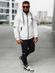 Compleu sport bărbaţi alb-negru OZONEE O/LN11887