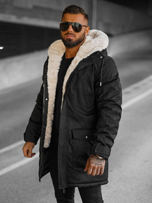 Geacă de iarnă parka bărbați neagră OZONEE JS/5M120/392Z