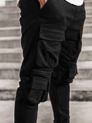 Pantaloni chino jogger pentru bărbați negri OZONEE G/2787