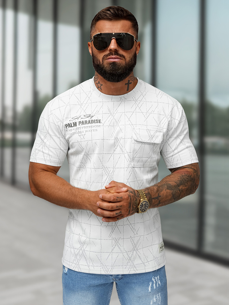 Tricou bărbați alb OZONEE O/QQ1530