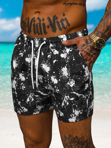 Pantaloni scurti de baie bărbați negri-albi OZONEE O/MTK3222