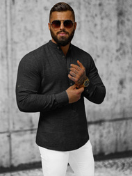 Cămașă bărbați neagră OZONEE O/V41