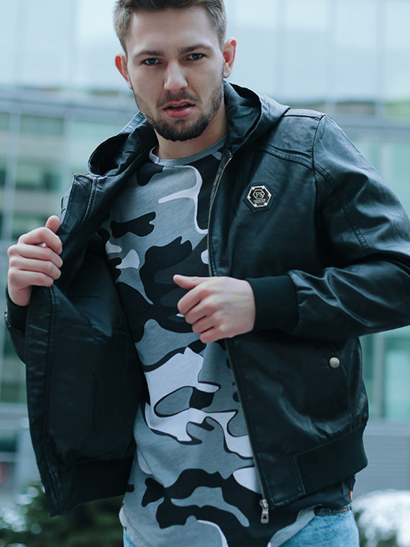 Jachetă bărbați neagră OZONEE N/5003/18Z