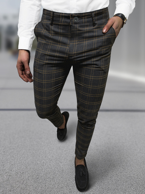 Pantaloni chino bărbaţi antracit OZONEE DJ/5632