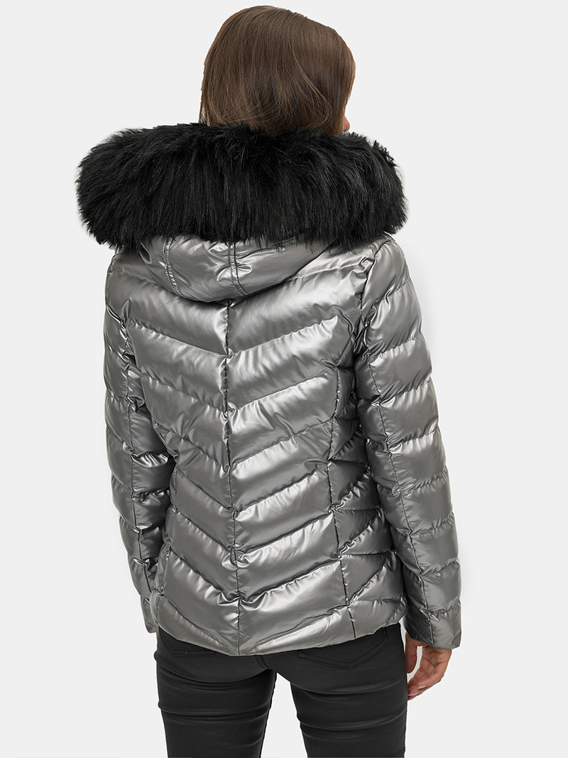 Geacă de iarnă damă argintiu OZONEE JS/M773/401