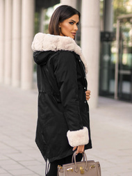 Geacă de iarnă damă neagră OZONEE JS/M763/392Z