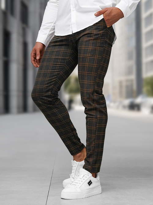 Pantaloni chino bărbaţi antracit OZONEE DJ/5632Z