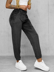 Pantaloni de trening din catifea femei antracit OZONEE JS/92K528/5