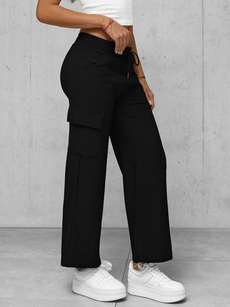 Pantaloni de dama negri OZONEE JS/92K515/3