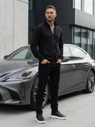 Bluză cu fermoar bărbați neagră OZONEE JS/2002Z