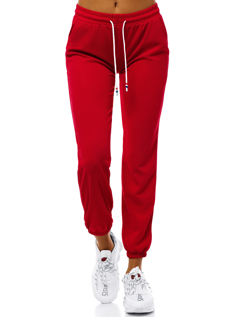 Pantaloni de training femei rosii OZONEE JS/1020/B5