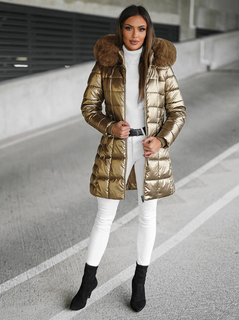 Geacă de femei aur OZONEE JS/16M9120/403Z