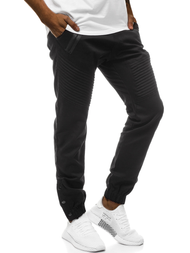 Pantaloni chino jogger pentru bărbați negri OZONEE A/0952