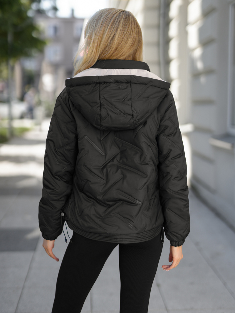 Geacă de femei neagră-bej OZONEE JS/16M9315/392B