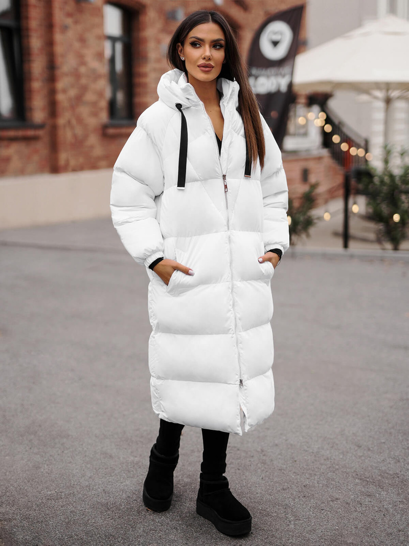 Geacă de femei alb OZONEE JS/5M3163/281Z