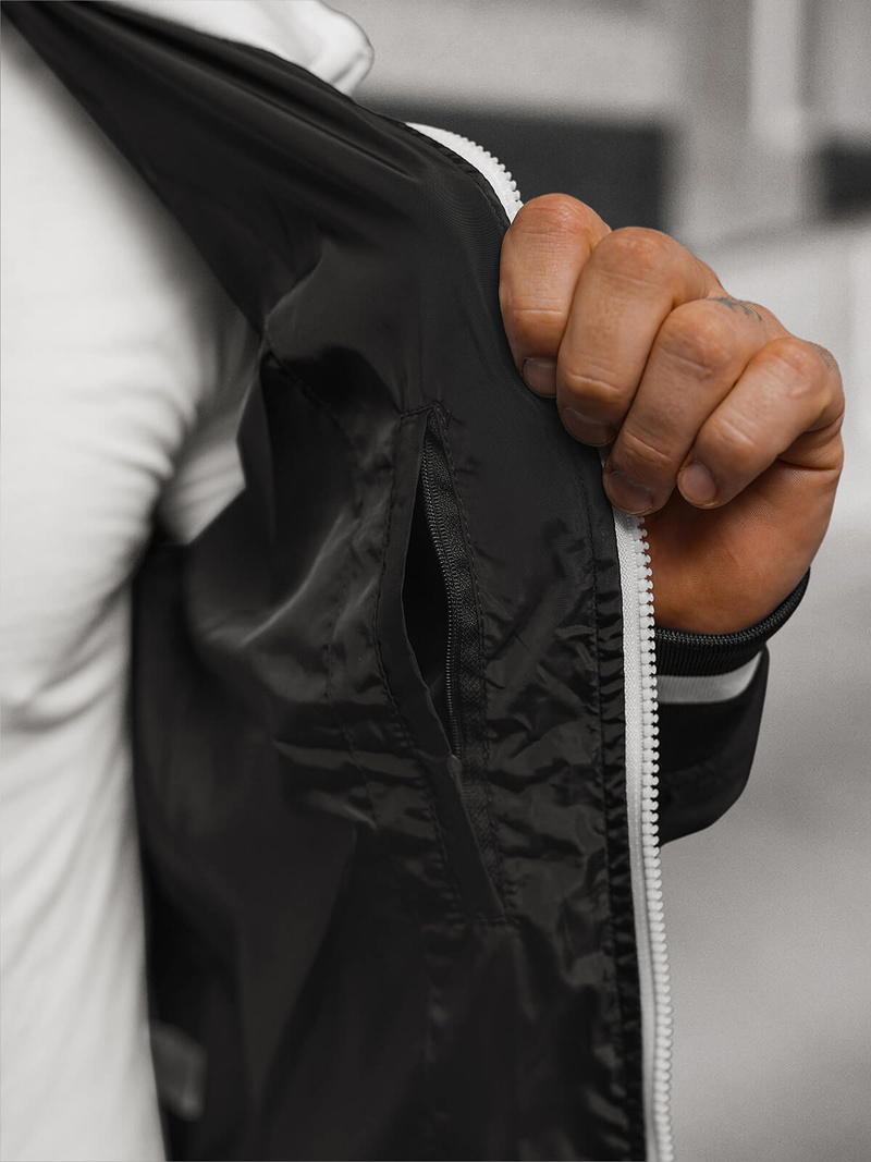 Jachetă de bărbați neagră OZONEE JS/5M3218/392