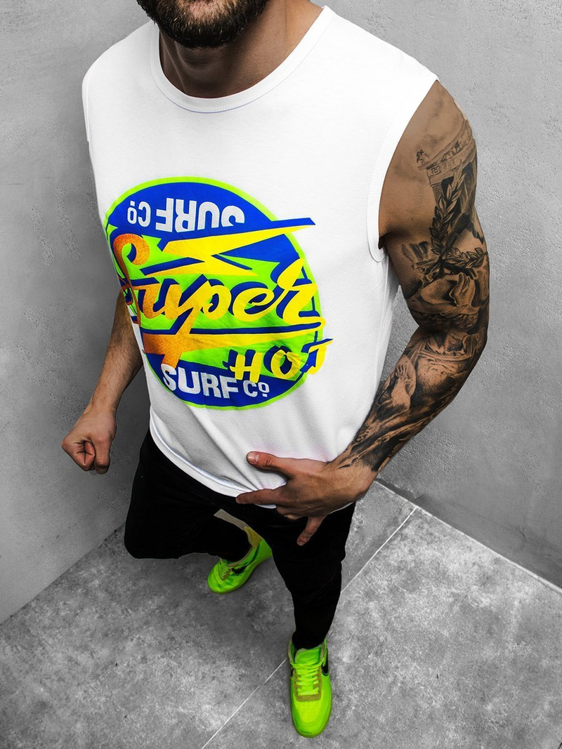 Maiou bărbați alb OZONEE JS/KS2076Z