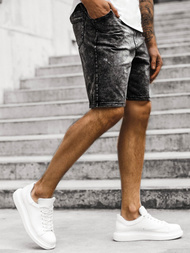 Pantaloni scurti blugi bărbați negri OZONEE JS/KK1070/2