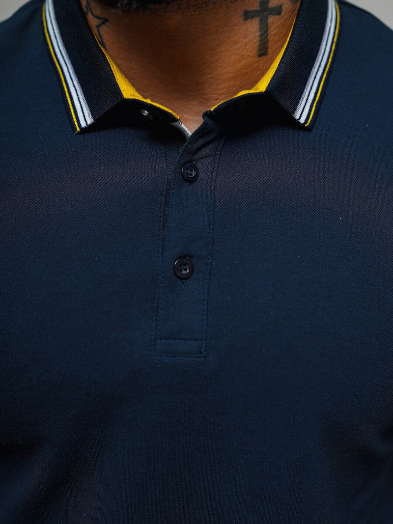 Tricou polo bărbați albastru marin OZONEE O/DA729