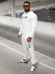 Pantaloni de trening bărbaţi albi OZONEE O/D9125Z