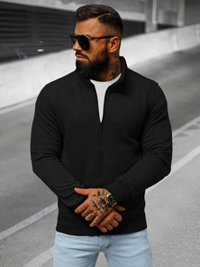 Bluză cu fermoar bărbați neagră OZONEE JS/2002Z