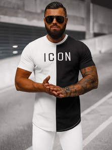 Tricou bărbați alb-negru OZONEE O/7776T
