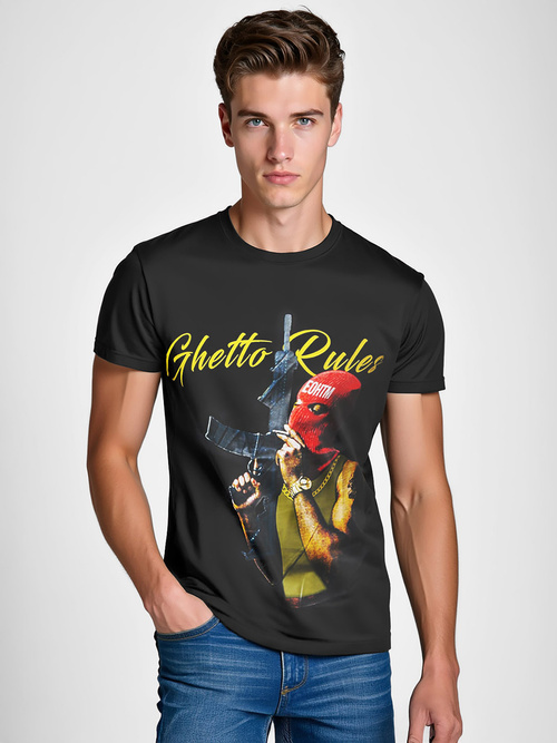 Tricou bărbați negru OZONEE O/T129/3Z