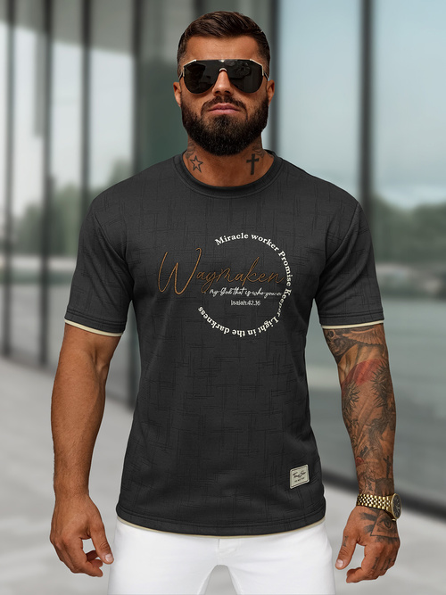 Tricou bărbați negru OZONEE O/QQ1535