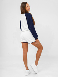 Trening dama doua piese alb-bleumarin OZONEE JS/M58631AB