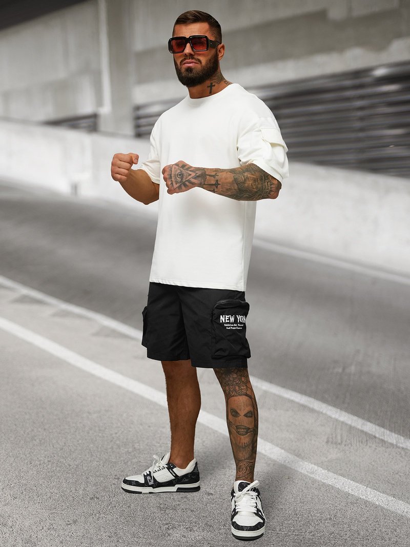 Pantaloni scurți bărbați negri OZONEE JS/27K6539/3