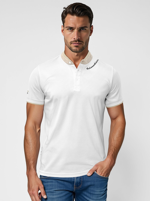 Tricou polo bărbați alb OZONEE O/YN2/575