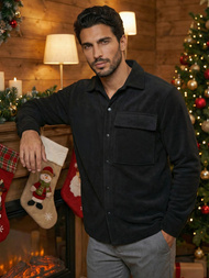 Cămașă bărbați neagră OZONEE O/GOM23040Z