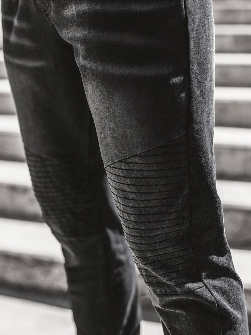 Blugi jogger bărbați negri OZONEE JS/KK1023