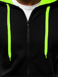 Hanorac bărbați neagră-acvamarin OZONEE JS/2013Z