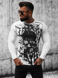 Tricou cu mânecă lungă bărbați alb OZONEE O/B257