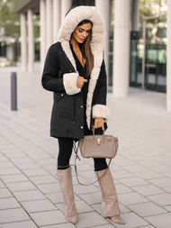 Geacă de iarnă damă neagră OZONEE JS/M763/392Z