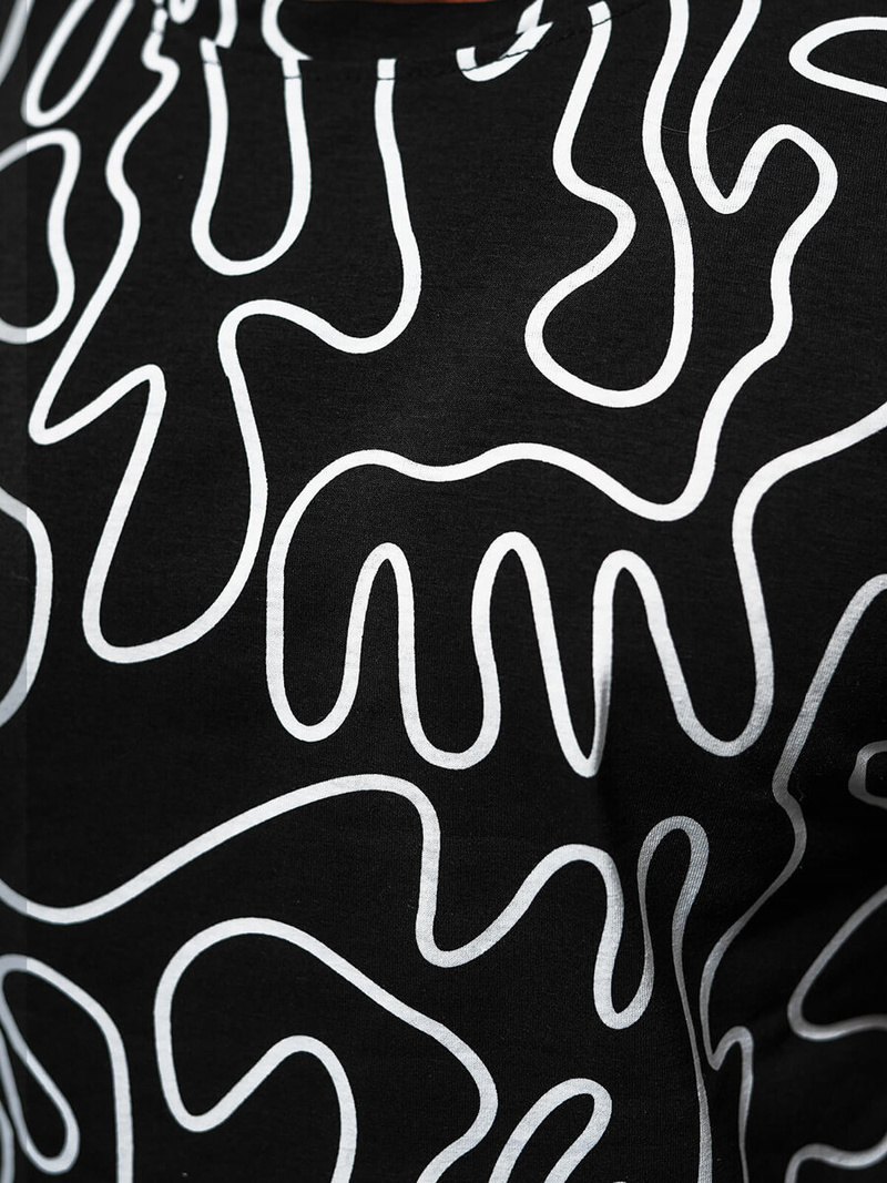 Tricou bărbați negri OZONEE JS/8T1198/3