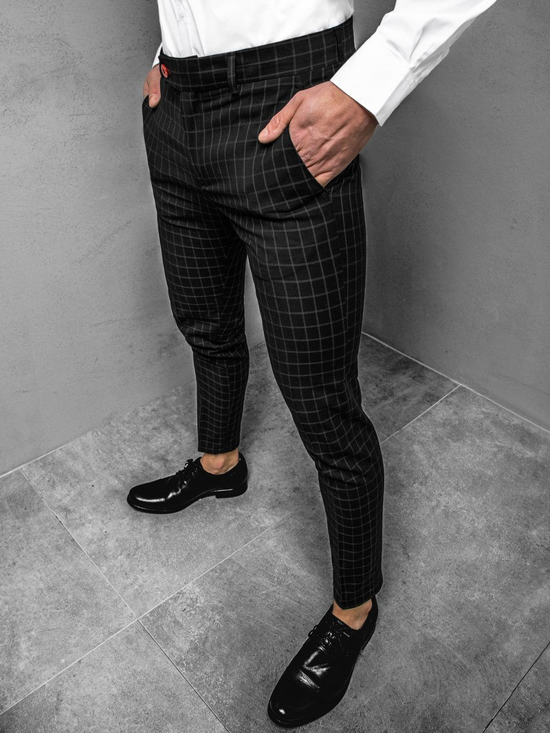 Pantaloni bărbaţi negri OZONEE DJ/5510-1