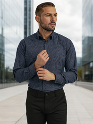 Cămașă bărbați albastru marin OZONEE V/V186