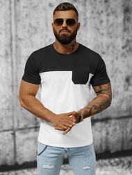 Tricou bărbați negru-alb OZONEE JS/8T91/1Z
