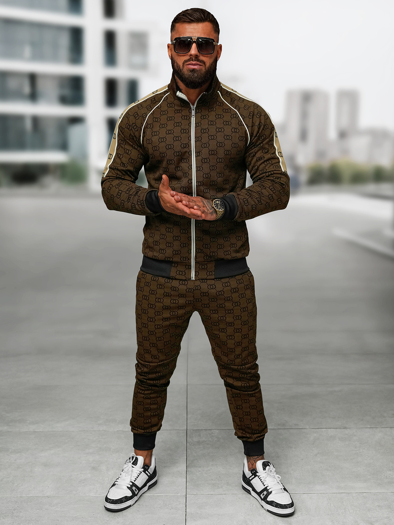 Compleu sport bărbaţi bej închis OZONEE O/FF5110AB