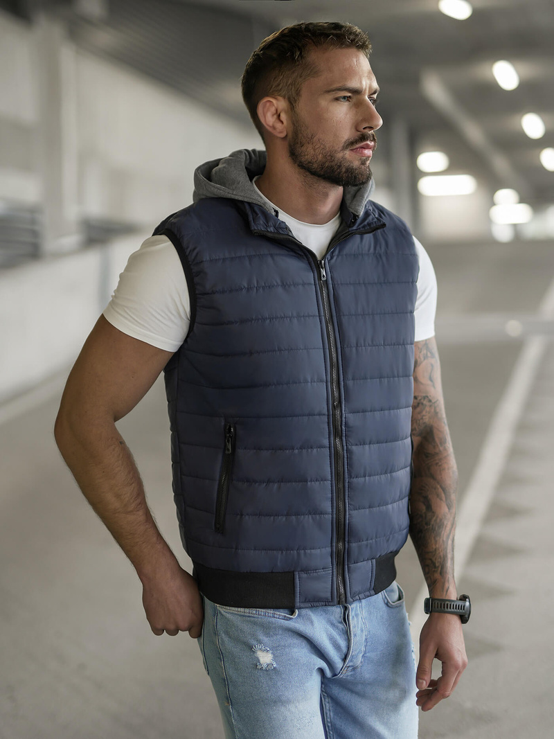Vestă bărbați albastru marin OZONEE JS/8M983/215Z