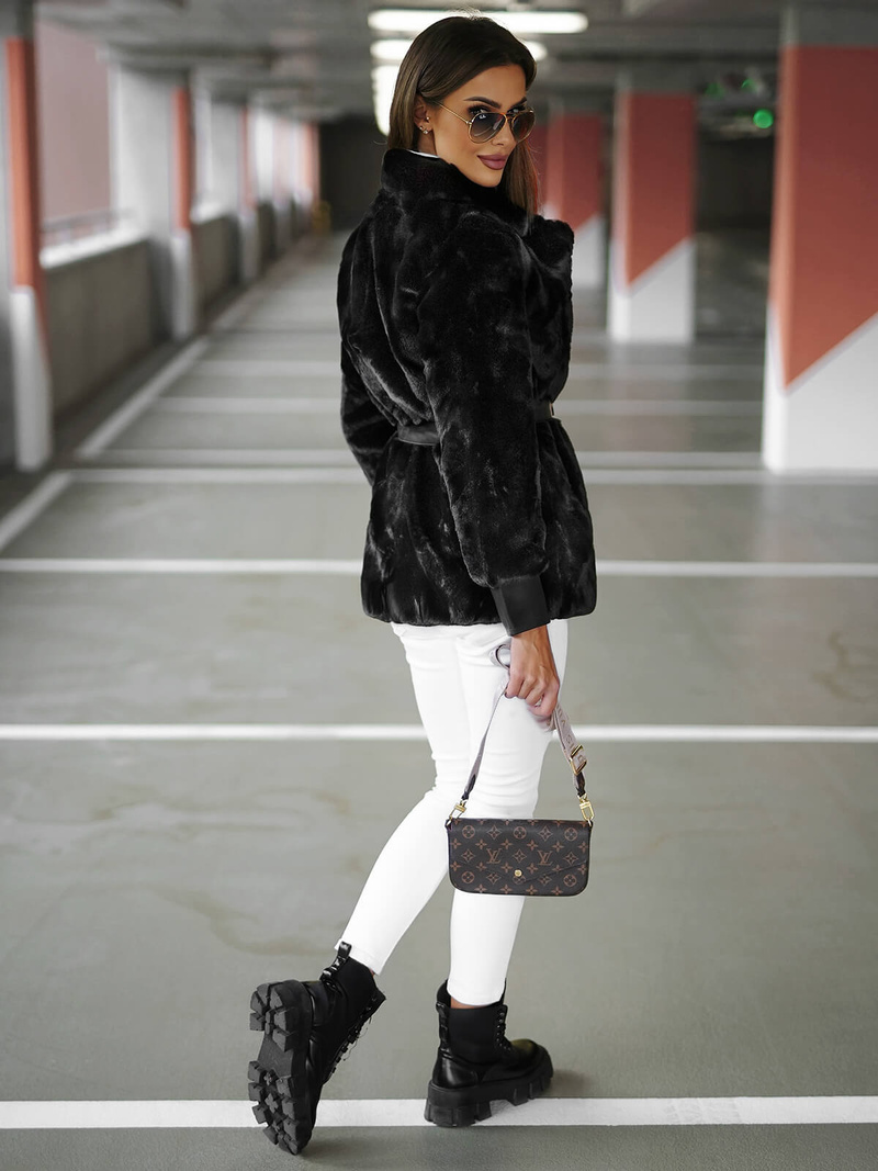 Geacă de femei neagra OZONEE JS/11Z8075Z