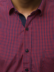 Cămașă bărbați roșie OZONEE B/K60Z