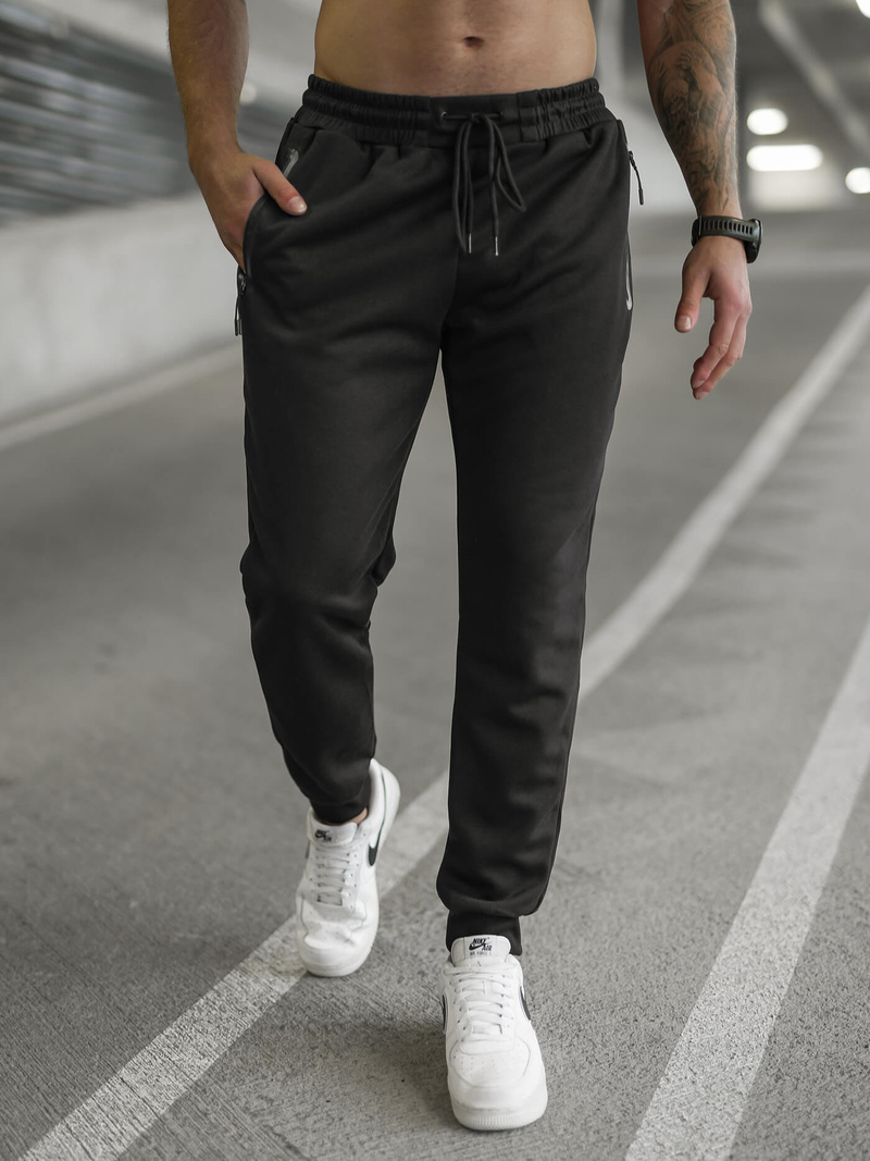 Pantaloni de trening bărbaţi negri OZONEE JS/17K1998/3